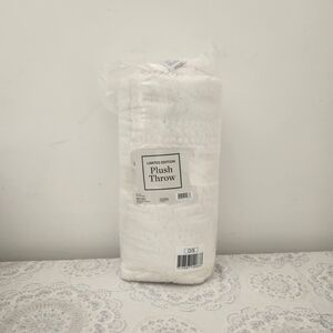 Ulta Beauty White Plush Throw Blanket